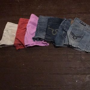 7/50 barely used jean and khaki shorts diff sizes